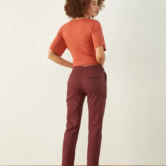 ADAY Rebellion Tailored Pants, Merlot - Picture 3 of 11